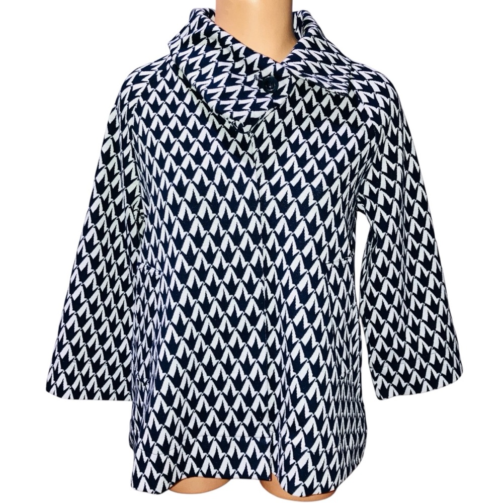 Lilly Pulitzer Sabeline Crane Pose Jacquard Cape Coat Coastal Preppy Sz Small